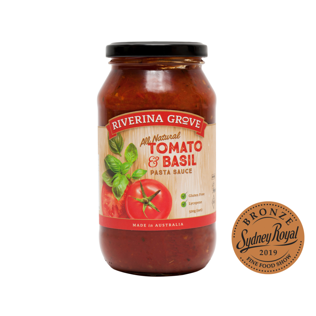 Gluten Free Pasta Sauce Australian made Riverina Grove
